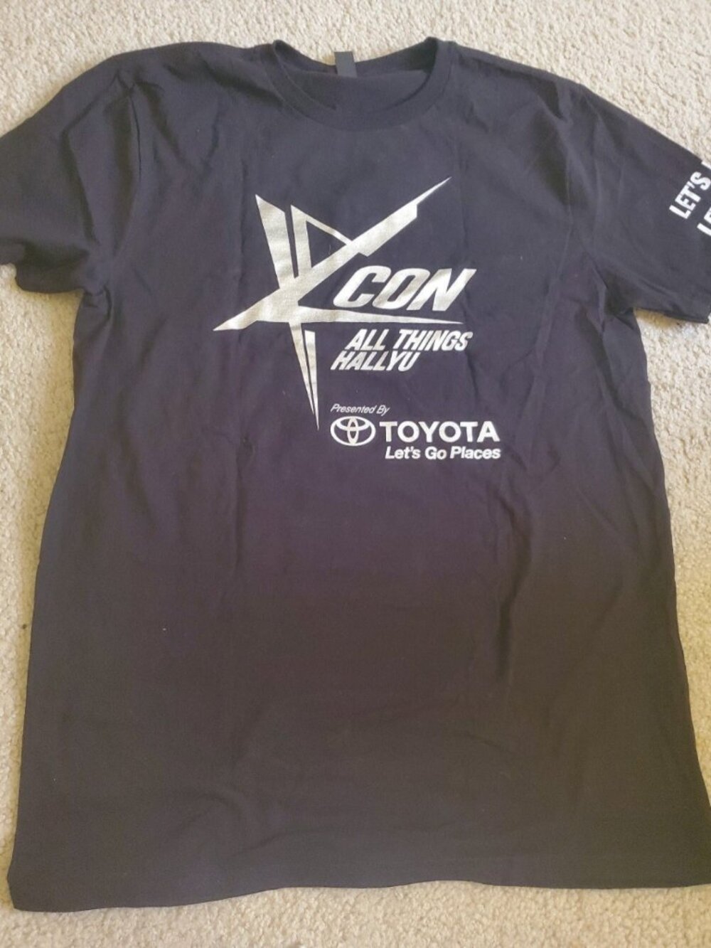 KCON 2016 Official Black T-Shirt BTS Seventeen TWICE K-Pop Concert Shirt Size L